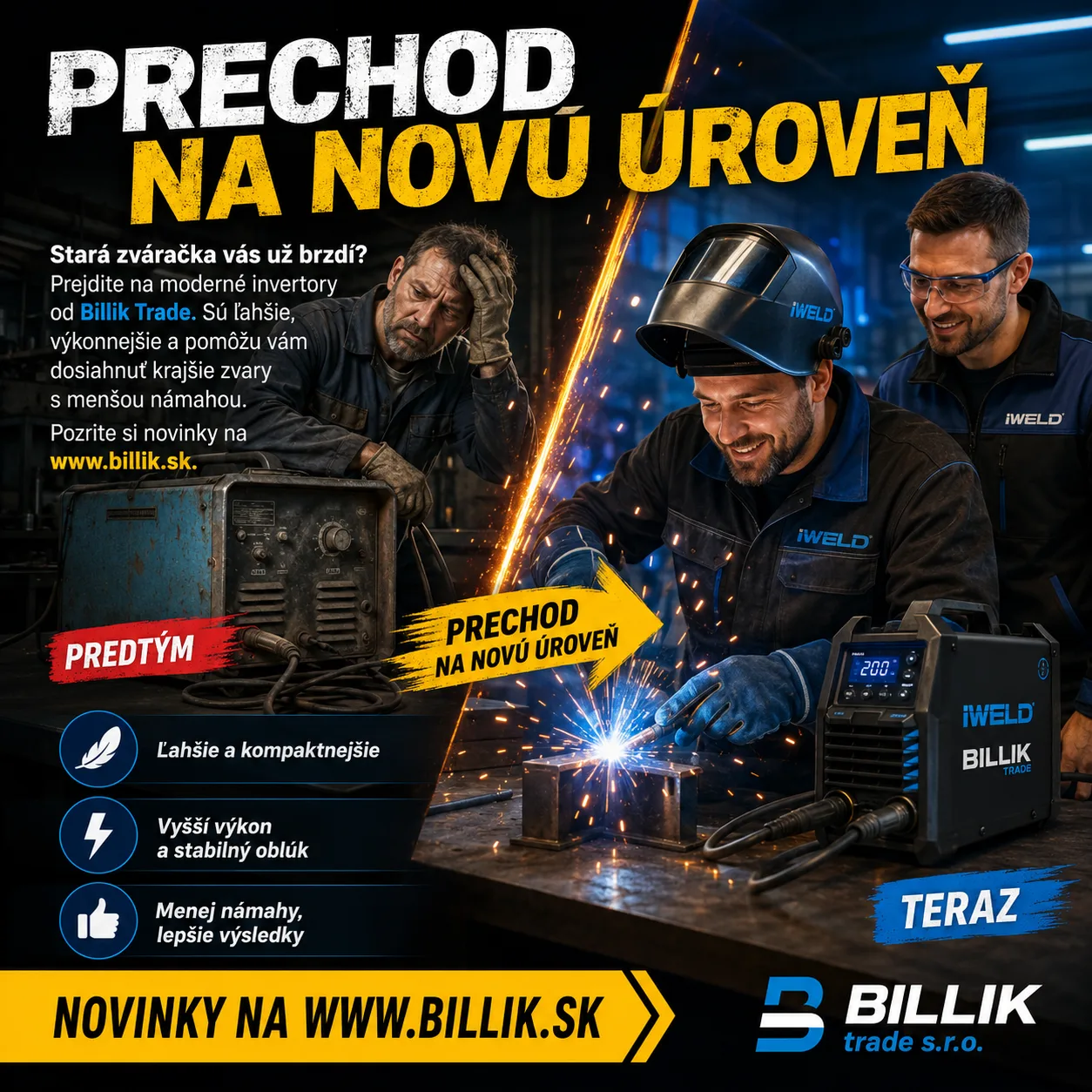 Moderný zvárací invertor Billik Trade — výkon v kompaktnom balení